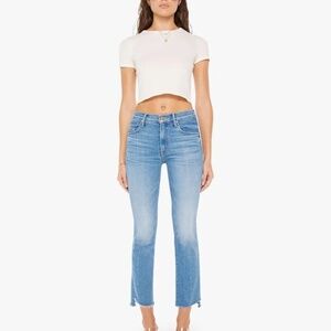Mother Insider Crop Step Fray Out of The Blue NWT